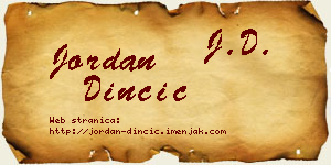 Jordan Dinčić vizit kartica